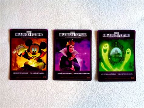 DISNEY HALLOWEEN FESTIVAL 2023 Cartes Disneyland Paris 1 à 3 NEUVES