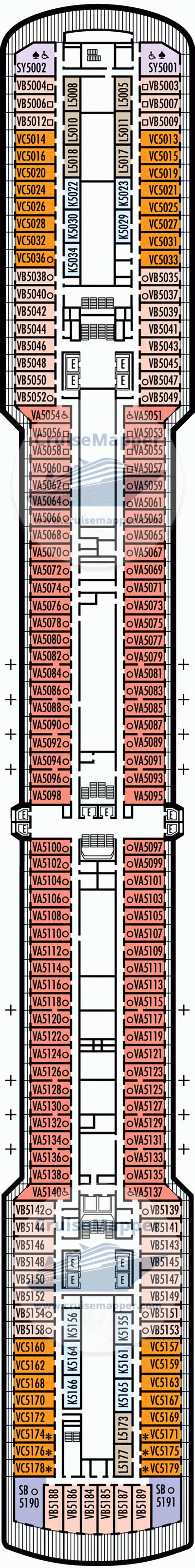 Ms Oosterdam Deck 5 Plan Cruisemapper