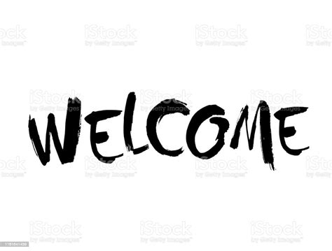 Welcome Lettering Handwritten Modern Calligraphy Brush Painted Letters