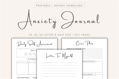 Printable Anxiety Journal Mental Health Journal