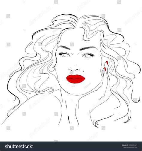 Beautiful Woman Face Nude Makeup Hand