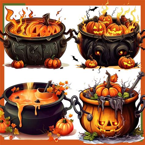 Halloween Bats And Cauldrons Clip Arts Dpi Transparent