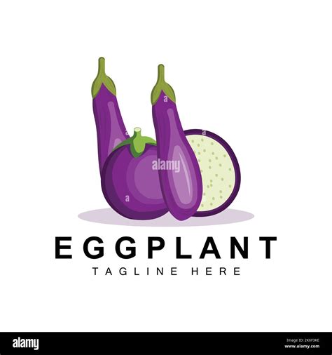 Eggplant Logo Design Vegetables Illustration Purple Vegetable