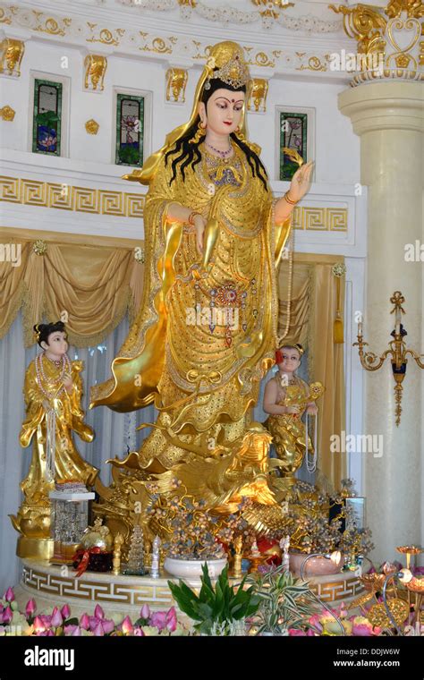 Guan Yin Chinese Goddess Statue In Sukhawadee Mansion Colourful