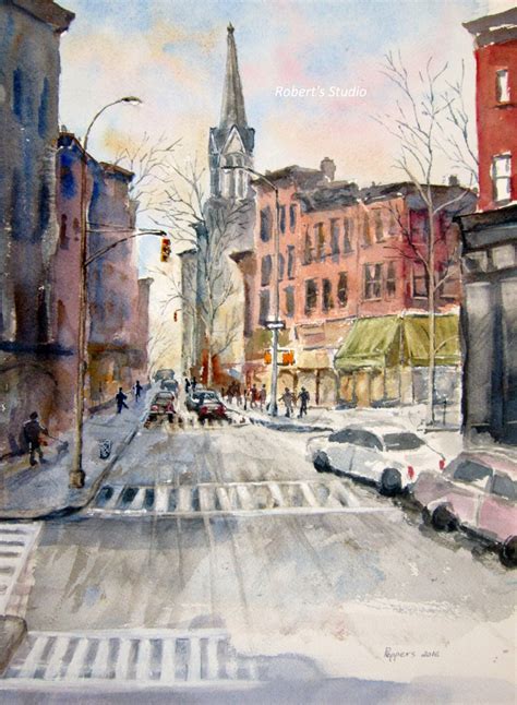 New York City Print Of Original Watercolor Painting City