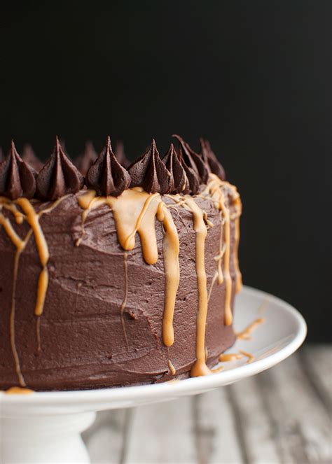 The Best Peanut Butter Cake With Dark Chocolate Frosting The Tough Cookie