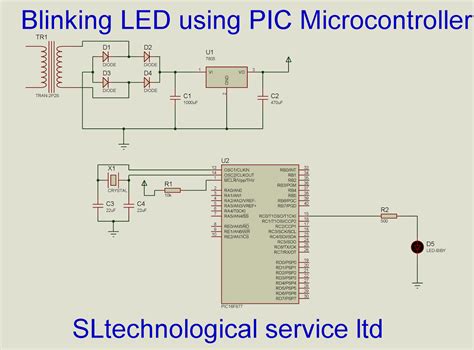 Blinking LED Using PIC Microcontroller Sl Technological Sevices