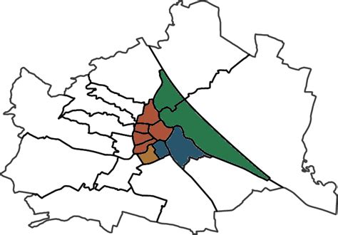 The 23 districts of Vienna, Austria with the highlighted subset of ...
