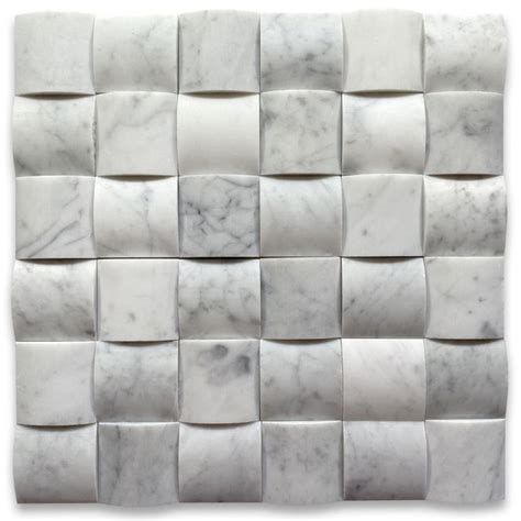 Italian Carrara White Marble D Cambered X Curved Arched Mosaic Tile