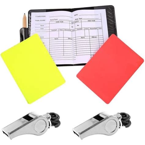 Cartes d Arbitre de Football 2 Métal Sifflet Arbitre Cartons Jaune et