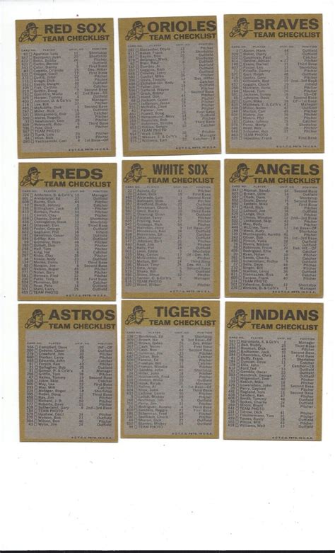 Topps Baseball Team Checklist Red Border You Pick Complete