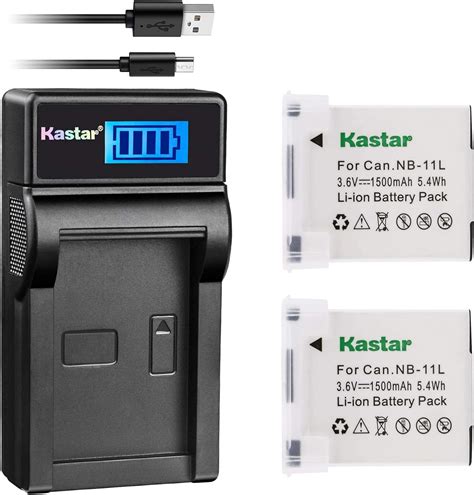 Kastar Battery X2 And Lcd Slim Usb Charger For Canon Nb 11l And Powershot Sx410 Is