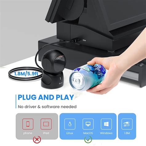 Eyoyo 2D QR Desktop Barcode Scanner With Automatic Sensing Scanning