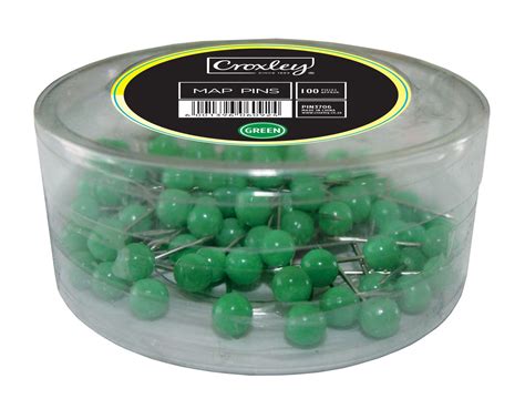 CROXLEY 0.5mm Map Pins (Green) (Pack of 100 Pins) | Croxley SA