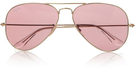 Ray Ban Aviator Mirrored Metal Sunglasses In Pink Lyst