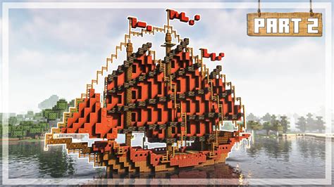 Minecraft How To Build A Sailing Ship Chinese Style Tutorial 22