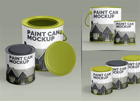 Free Paint Tin Can Mockup Psd Set Good Mockups