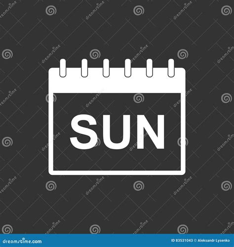 Sunday Calendar Page Pictogram Icon Stock Vector Illustration Of