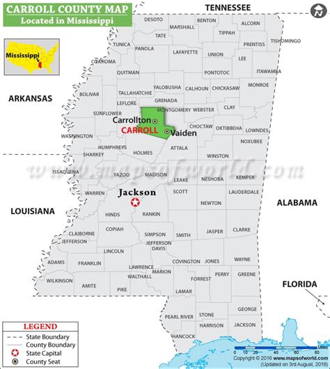 Carroll County Map Mississippi