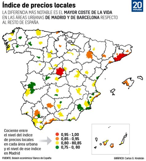 Mapa El Coste De Vida En Madrid Y Barcelona Sigue Subiendo ¿en Qué