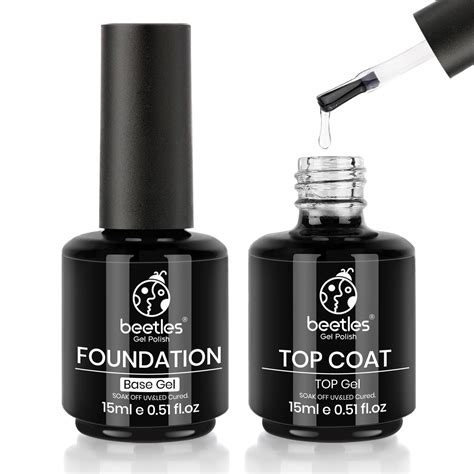 Buy Beetles 2 Pcs 15ml No Wipe Gel Top Coat And Base Coat Set Shine Finish And Long Lasting