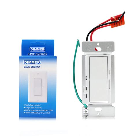 Decora Dimmer Light Switch Single Pole 3 Way Led Incandescent Cfl Ul Ebay