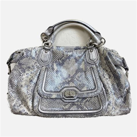 Coach Campbell Exotic Leather Snakeskin Embossed Larg Gem