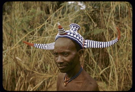 Resources Pende Chief Wearing Traditional Bicorn Headdress Kakabola