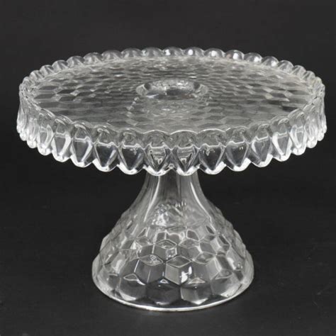 Vintage Fostoria American Clear Glass Round Pedestal Cake Plate W Rum Well 10 Ebay