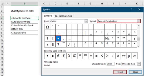 How To Insert Bullet Points In Text Box Or Specific Cells In Excel