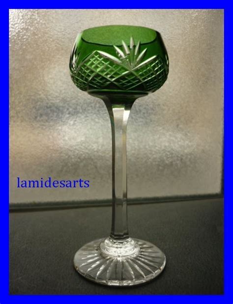 VERRE A LIQUEUR CRISTAL BACCARAT VERT 1900 Stock 1