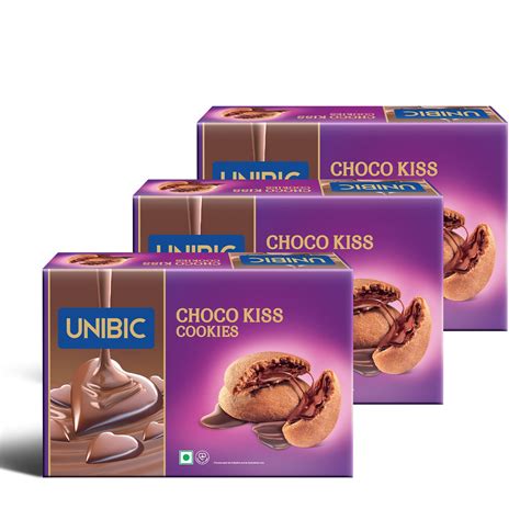 Buy UNIBIC Foods Choco Kiss Cookies 250g Pack Of 3 Filled With