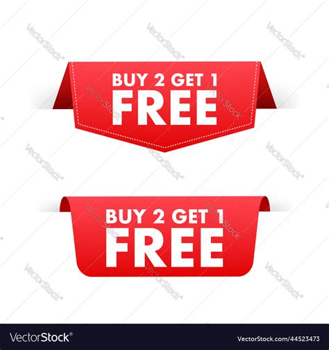 Buy Get Free Sale Tag Banner Design Template Vector Image