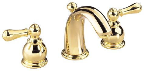 American Standard Hampton 8 Inch Widespread Lavatory Faucet With Metal Lever Handles Polished Brass