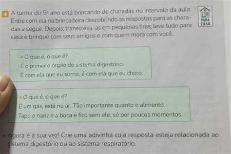 Solved A turma do 5 ano está brincando de charadas no intervalo da