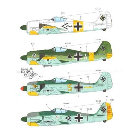 Abziehbild Decal Focke Wulf Fw 190A 4 A 2 Black Chevron III Eagle