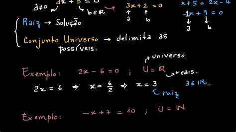 As Equações Do Primeiro Grau Formato Raiz Conjunto Universo E