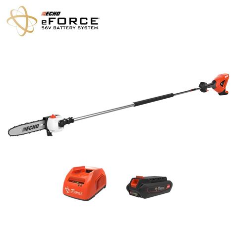 Echo Eforce 10 In Bar 56v Cordless Battery Powered Pole Saw W Fixed Shaft Providing 12 Ft Of