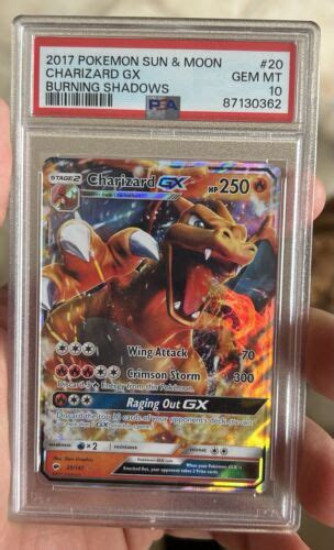 Pokemon Tcg Charizard Gx Burning Shadows Holo Ultra Rare Psa