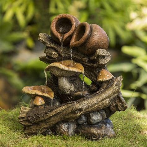 Jeco Pots On Wood Stump Indoor Outdoor Fountain Water Fountain Design