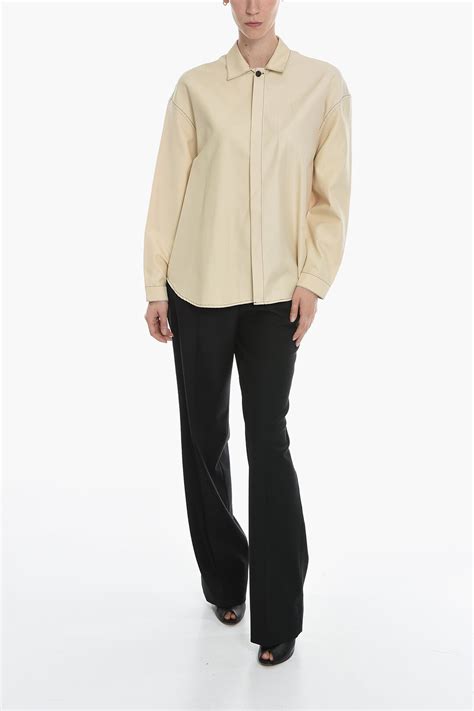 Sunnei Contrasting Stitching Shirt With Concealed Buttoning Women