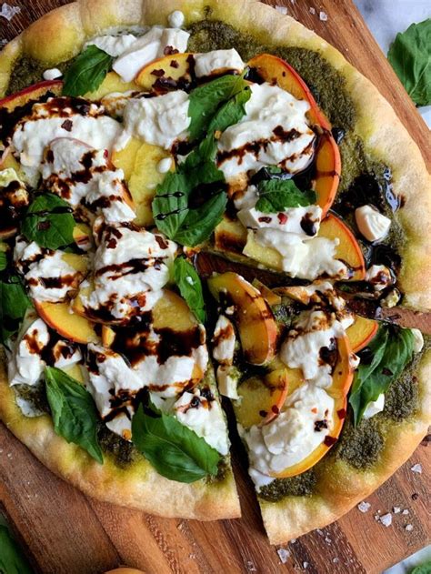 Peach And Burrata Pizza With Balsamic Glaze Rachlmansfield Recipe