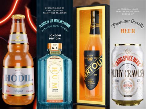 Do wine, beer, whiskey, vodka, gin bottle label and packaging design by ...
