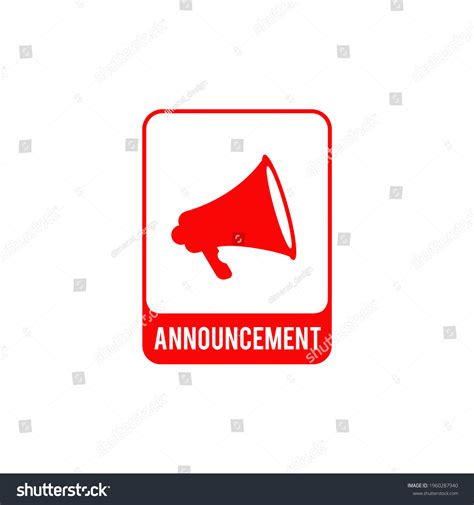 Announcement Logo Label Design Vector Template Stock Vector Royalty