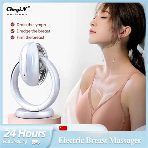 Ckeyin Ems Pulse Electric Breast Massager Red Light Therapy Vibration