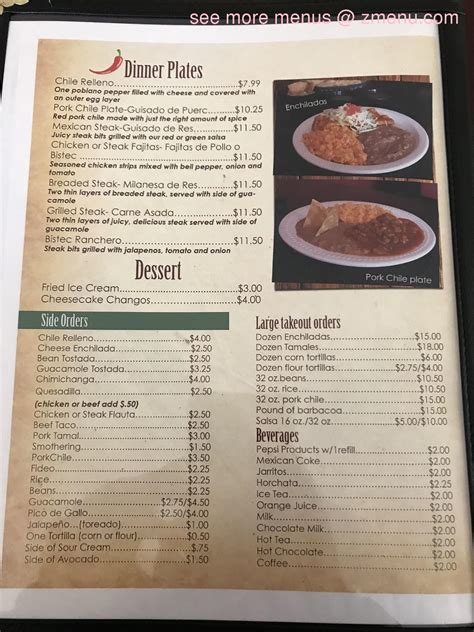 Menu at El Molcajete Restaurant, Scottsbluff