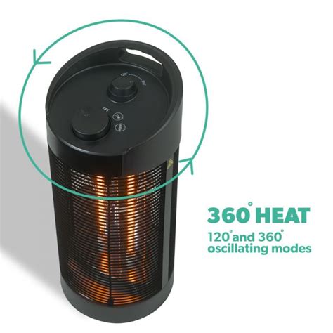 1200W EQ Heat Electric Table Top Patio Heater Black – UK Heating Solution