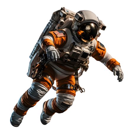 Astronaut Spaceman In Suit Isolated On Transparent Background