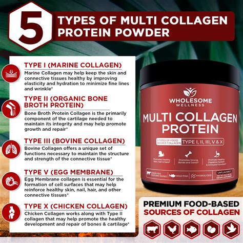 Multi Collagen Protein Powder Hydrolyzed Type I II III V X Grass Fed