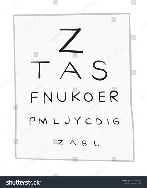 Vector Illustration Eye Test Chart Letters Royalty Free Stock